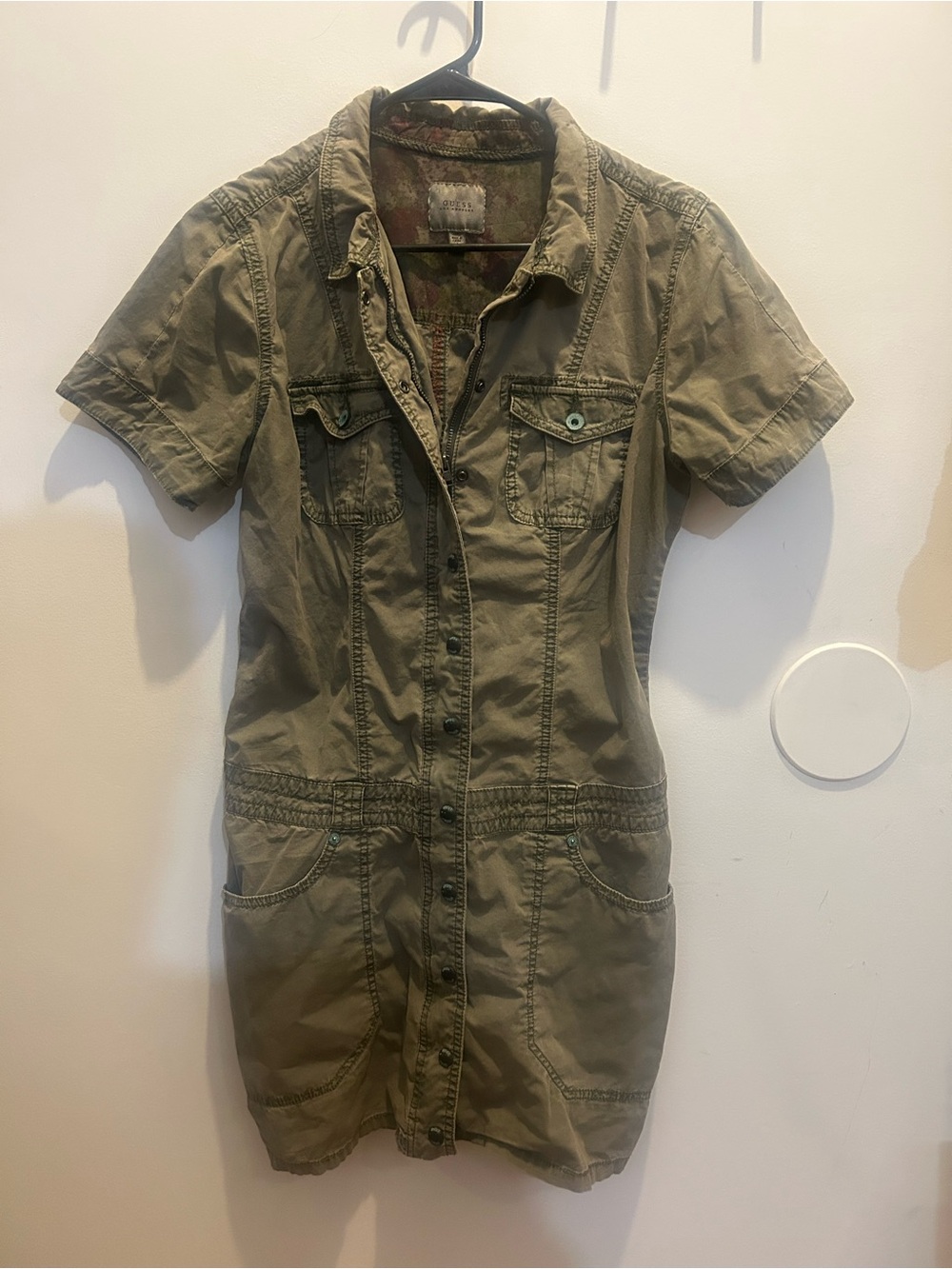 GUESS Olive Short-Sleeve Utility Dress